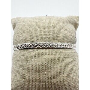 MR STERLING SILVER DIAMOND CUT HERRINGBONE BRACELET 7"